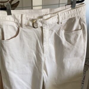 White House Black Market Cream Flare Wide Leg Jeans